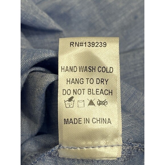 Tuckernuck Lydell Button Front Maxi Dress sz L Womens Chambray Beachy Coastal - Picture 16 of 16